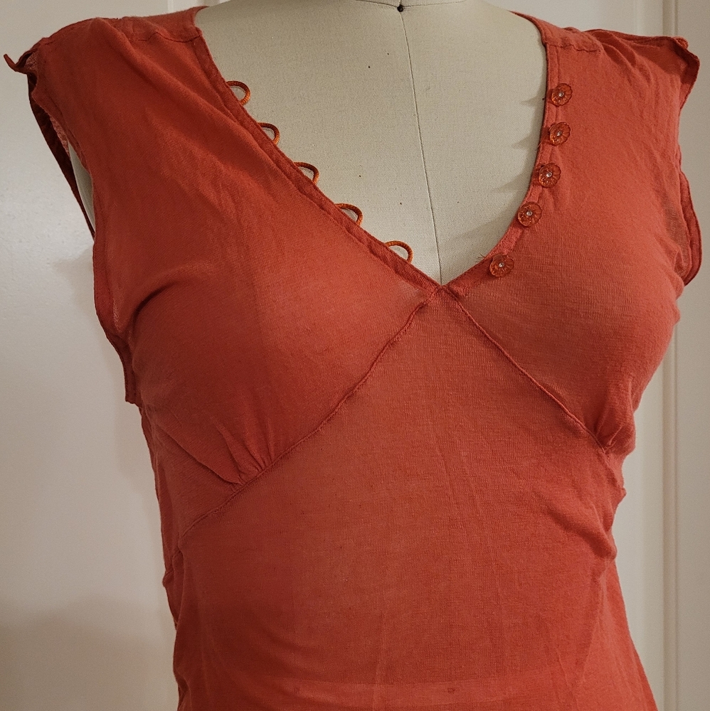 Marc Jacobs M Sheer Apricot Top